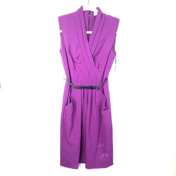 Calvin Klein Purple Sleeveless Sheath Dress in Size 0 Corpcore Office Siren NWT - Picture 14 of 14
